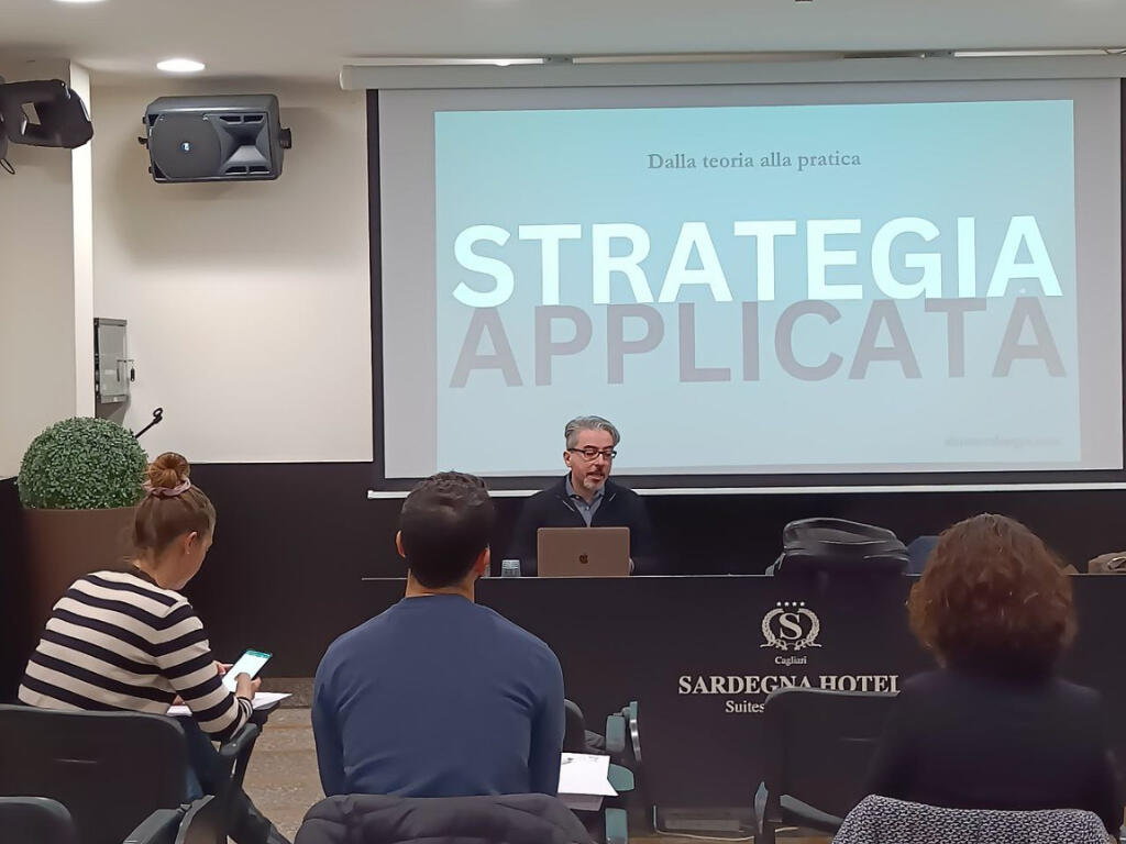 Simone Dongu presenting a conference on Applied Strategy to the hospitality industry in Italy, 2024 Simone Dongu presenting a conference on Applied Strategy to the hospitality industry in Italy, 2024